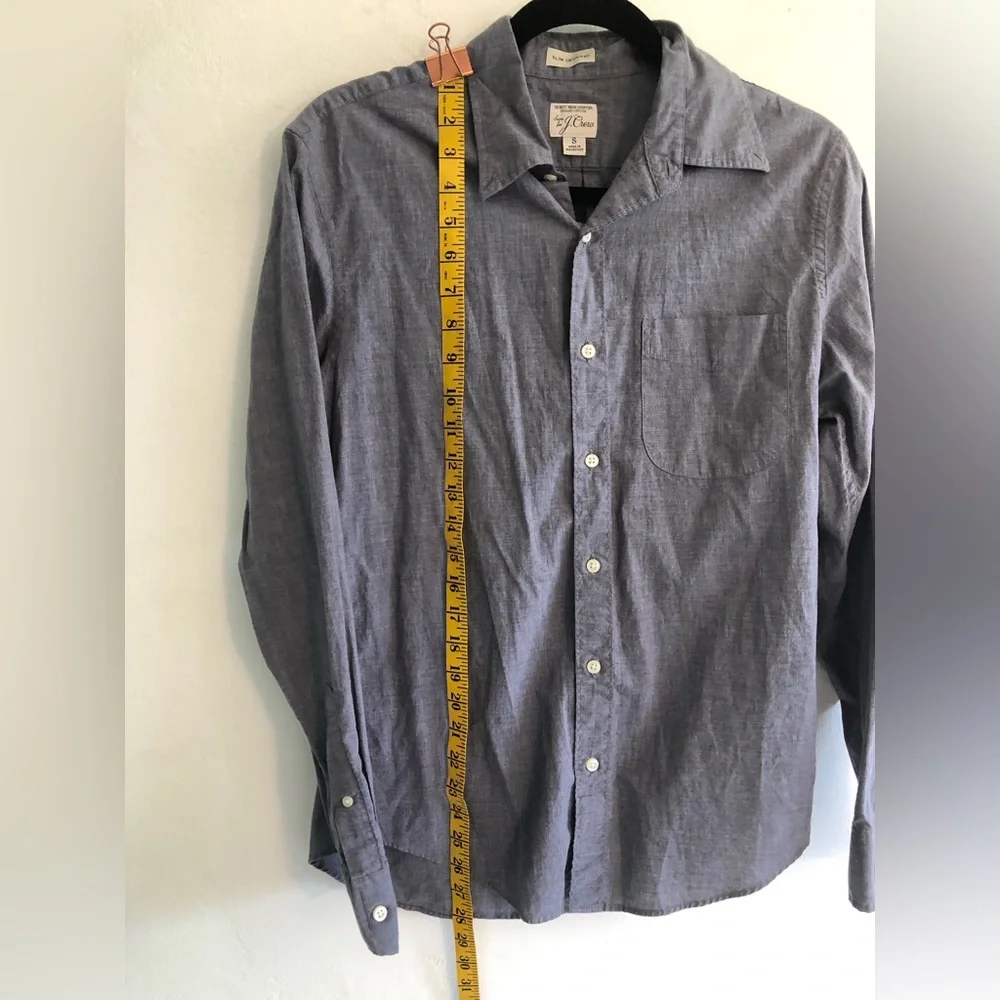 J.CREW JEANS SLIM UNTUCKED SPORT SHIRT BLUE DENIM BUTTON DOWN MENS SMALL